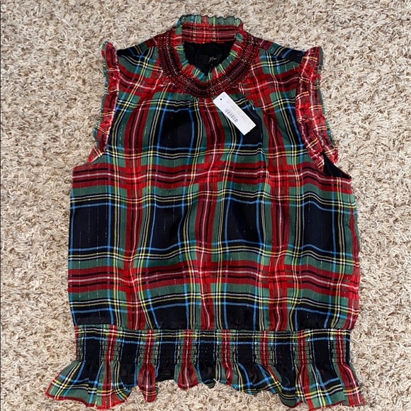 J. Crew Tops - J.crew Sleeveless Mockneck Top, Stewart tartan NWT